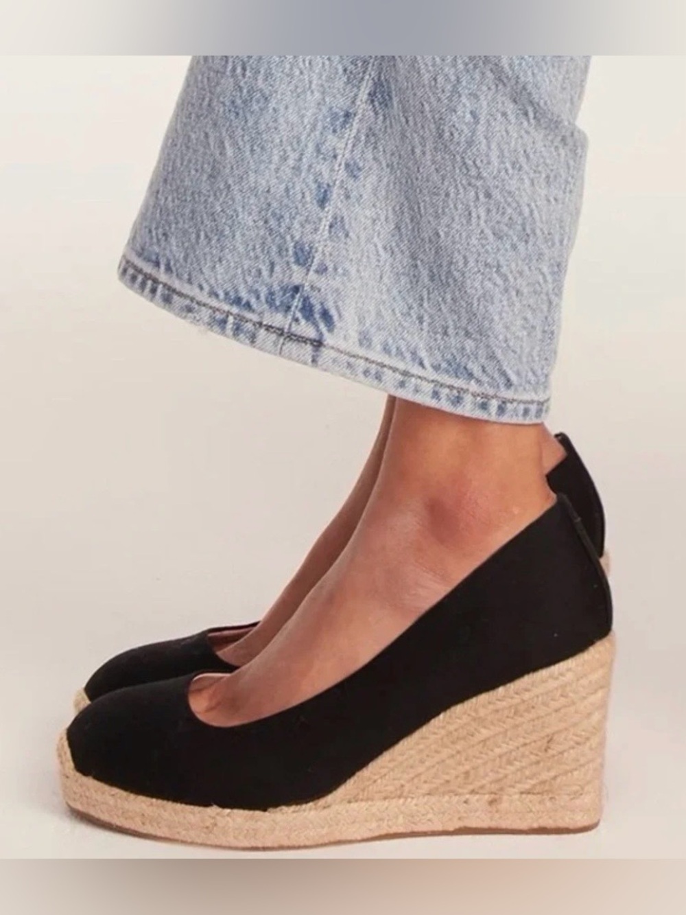 J. Crew | Women’s Black Canvas Seville Closed Toe Espadrille Wedge Heels Sz 7.5